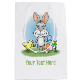 Bolsa De Regalo Mediana Conejo de Pascua con los huevos de Pascua colorido