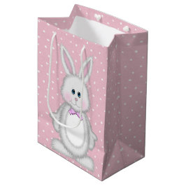 Bolsa De Regalo Mediana Conejo de Pascua con puntos de Polka