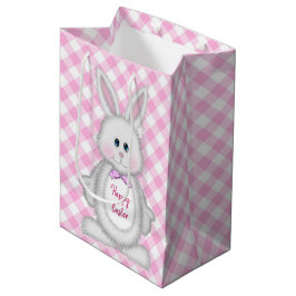 Bolsa De Regalo Mediana Conejo De Pascua En Ginhgam