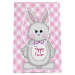 Bolsa De Regalo Mediana Conejo De Pascua En Ginhgam