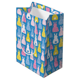 Bolsa De Regalo Mediana Conejo de Pascua patrón azul