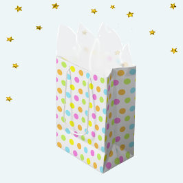 Bolsa De Regalo Mediana Confeti Colorido de Cumpleaños en Colores Pastel