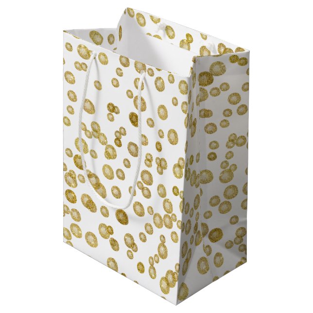 Bolsa De Regalo Mediana Confetti acuática de oro (Angulo Anverso)