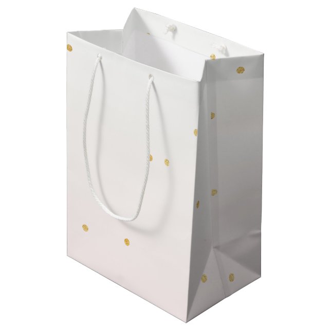 Bolsa De Regalo Mediana Confetti de oro rosa Rubor Sparkle Ombre (Angulo Anverso)