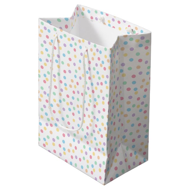 Bolsa De Regalo Mediana Confetti Pastels (puntos) (Angulo Anverso)