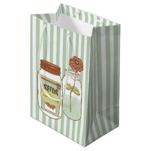 Bolsa De Regalo Mediana Consolide el giftbag del tarro y de la flor de