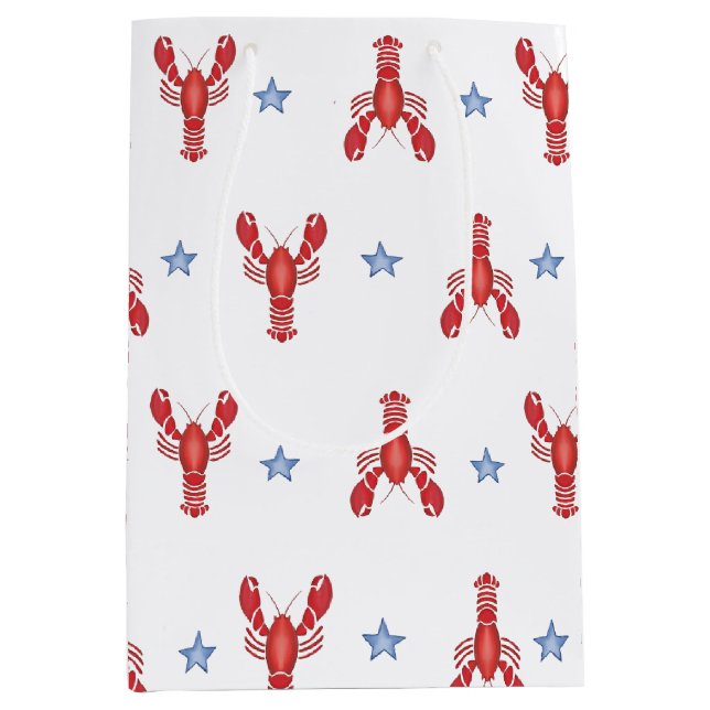 Bolsa De Regalo Mediana Continente evento Lobster Preppy Seaside Coastal (Anverso)