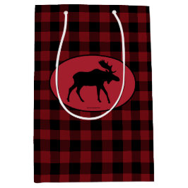 Bolsa De Regalo Mediana Control negro rojo de los alces