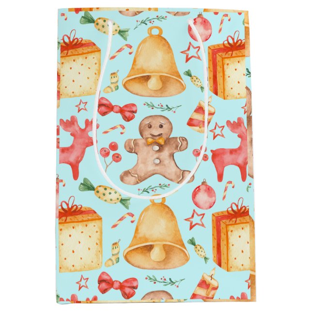 Bolsa De Regalo Mediana Cookies y caramelos de Navidades dulces (Anverso)