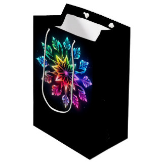 BOLSA DE REGALO MEDIANA COPERTO DE NIEVE INVERNAL DE COLORES ARCOÍRIS OMBR
