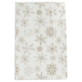 Bolsa De Regalo Mediana Copo de Nieve Escarcha y Florece – Lino