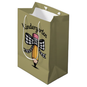 Bolsa De Regalo Mediana Coqueta Lápiz Arco Maestra de Jardín de Infantes E