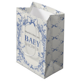 Bolsa De Regalo Mediana Coquette azul vintage floral