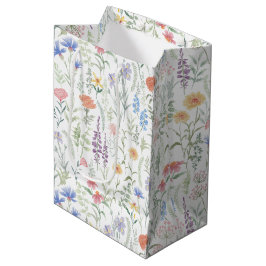 Bolsa De Regalo Mediana Coquette Feminine Wildflower Meadow