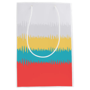 Bolsa De Regalo Mediana Coral Rojo Turquesa Azul Amarillo Gris Bandas Blan