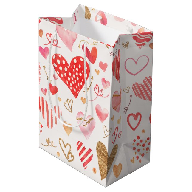 Bolsa De Regalo Mediana corazón acuático (Angulo reverso)