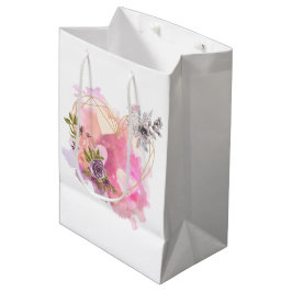 Bolsa De Regalo Mediana Corazón creativo rayado con salpicaduras de color