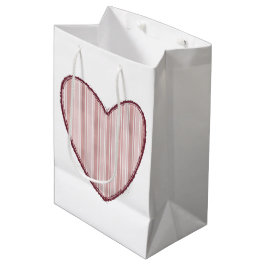 Bolsa De Regalo Mediana Corazón Rayado