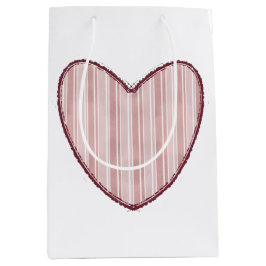 Bolsa De Regalo Mediana Corazón Rayado
