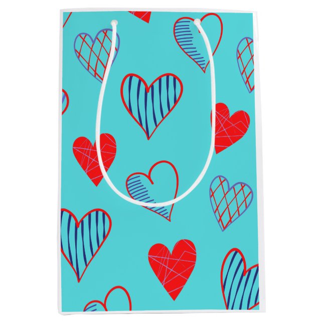 Bolsa De Regalo Mediana Corazones (Anverso)