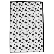 Corazones brillantes negros lindo patrón romántico