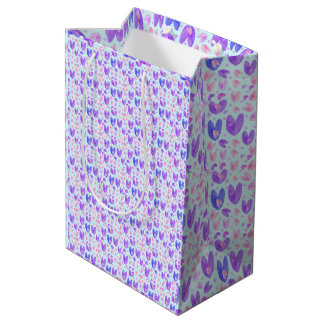 Bolsa De Regalo Mediana Corazones de acuarela