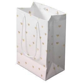 Bolsa De Regalo Mediana Corazones de Oro Rubor Rosa Ombre