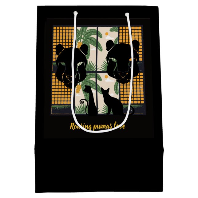 Bolsa De Regalo Mediana Corazones de Pumas rugientes (Reverso)
