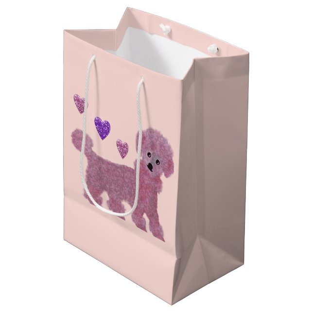 Bolsa De Regalo Mediana Corazones del caniche (Angulo Anverso)