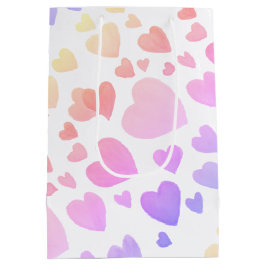 Bolsa De Regalo Mediana Corazones flotantes de acuarela (personalizable)