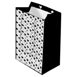 Bolsa De Regalo Mediana Corazones negros brillantes patrón romántico lindo