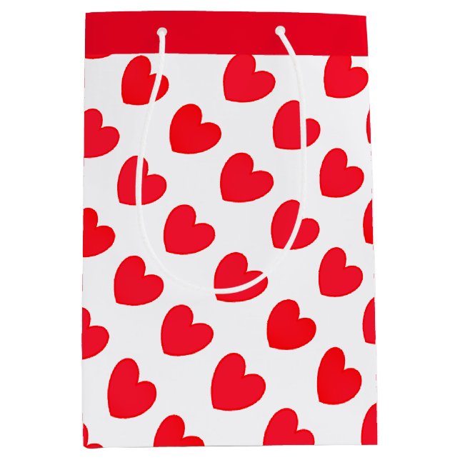Bolsa De Regalo Mediana Corazones rojos (Anverso)