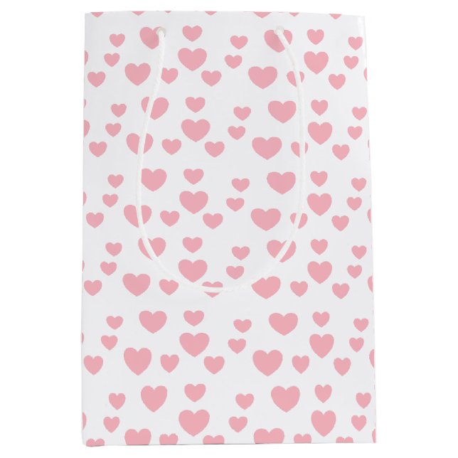 Bolsa De Regalo Mediana Corazones rosados (Anverso)