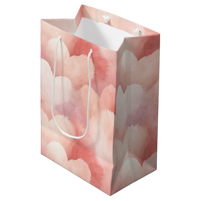 Bolsa De Regalo Mediana Corazones rosados ​​suaves Pretty Pink Blush (Angulo Anverso)
