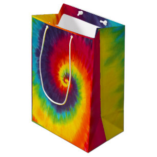 Bolsa De Regalo Mediana Corbata teñida con remolino de arcoíris Groovy Col