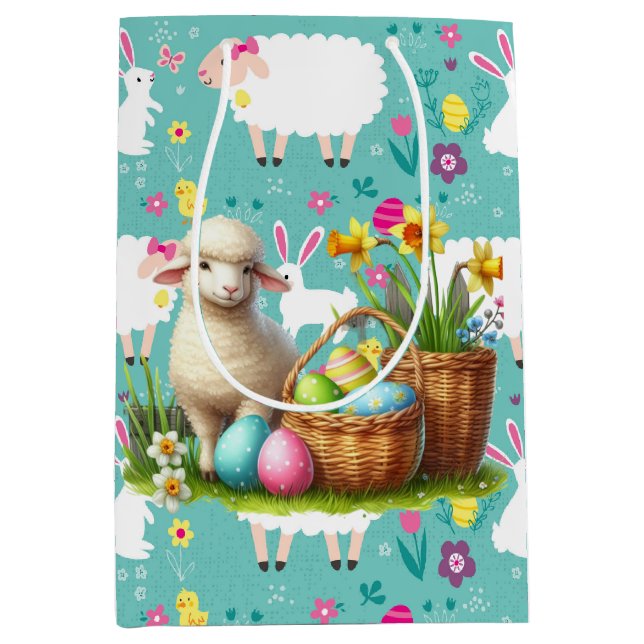 Bolsa De Regalo Mediana Corderos de Pascua (Anverso)