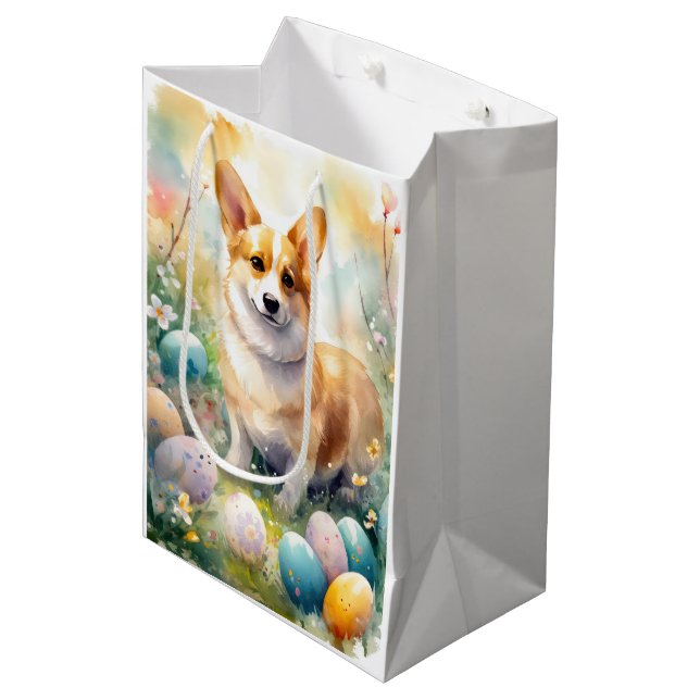 Bolsa De Regalo Mediana Corgi con vacaciones en Pascua (Angulo Anverso)