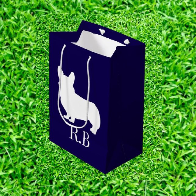 Bolsa De Regalo Mediana Corgi Golf Blue Navy (Celebrate your love for Corgis on the green! Our Corgi Lovers Golf gift bag is packed with fun)