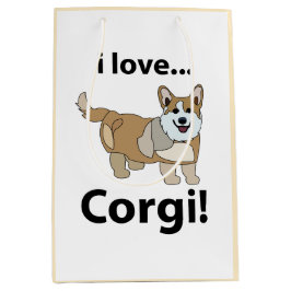 Bolsa De Regalo Mediana Corgi I Love Corgi