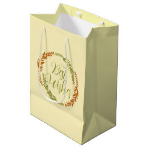 Bolsa De Regalo Mediana Corona de buenos deseos linda Tarjeta postal