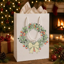 Bolsa De Regalo Mediana Corona de Navidad botánica