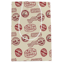 Bolsa De Regalo Mediana Correo aéreo navideño de Santa Claus