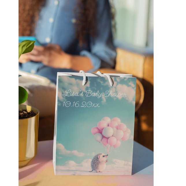 Bolsa De Regalo Mediana Corta erogata con globos de cumpleaños, personaliz (Subido por el creador)