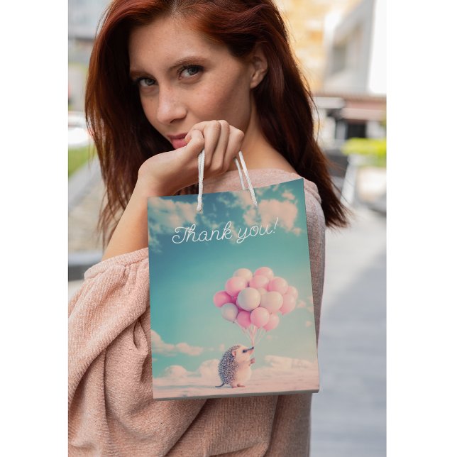 Bolsa De Regalo Mediana Corta erogata con globos de cumpleaños, personaliz (Subido por el creador)