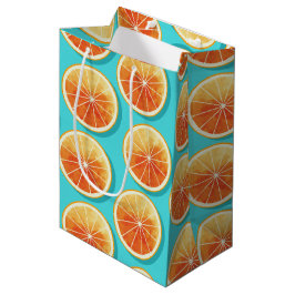 Bolsa De Regalo Mediana Cortes de naranja en azul