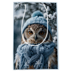 Bolsa De Regalo Mediana Cosmoso y caprichoso invierno Wonderland Owl