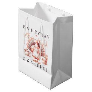 Bolsa De Regalo Mediana Costumbre diaria de agradecimiento de otoño pavo D