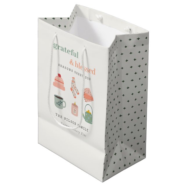 Bolsa De Regalo Mediana Cosy Scandi Winter Essential Seasons Greetings (Angulo Anverso)