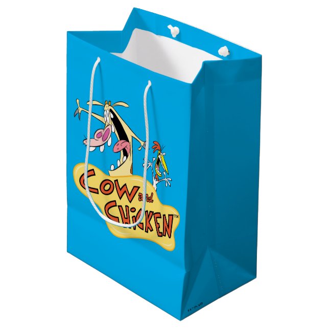 Bolsa De Regalo Mediana Cow and Chicken Logo Graphic (Angulo Anverso)