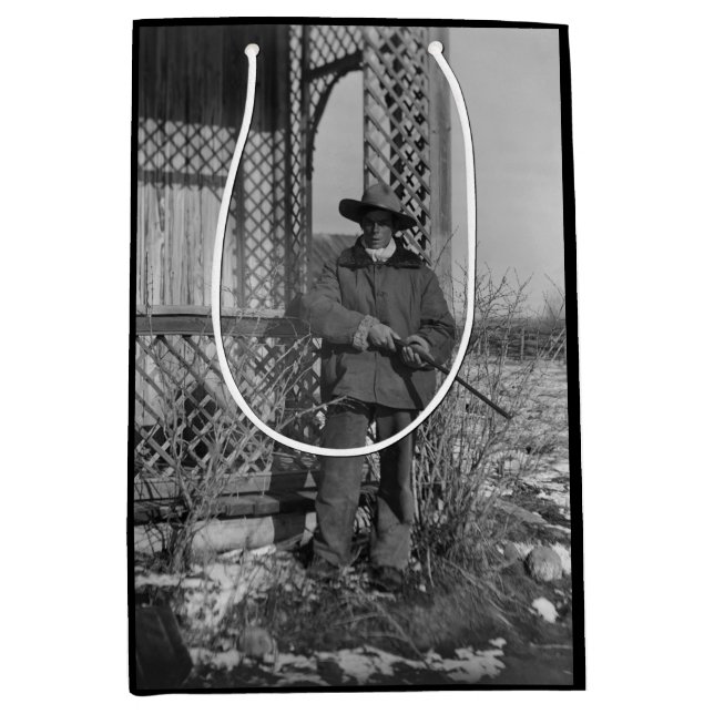 Bolsa De Regalo Mediana Cowboy Rancher o canadiense fuera del viejo oeste (Anverso)